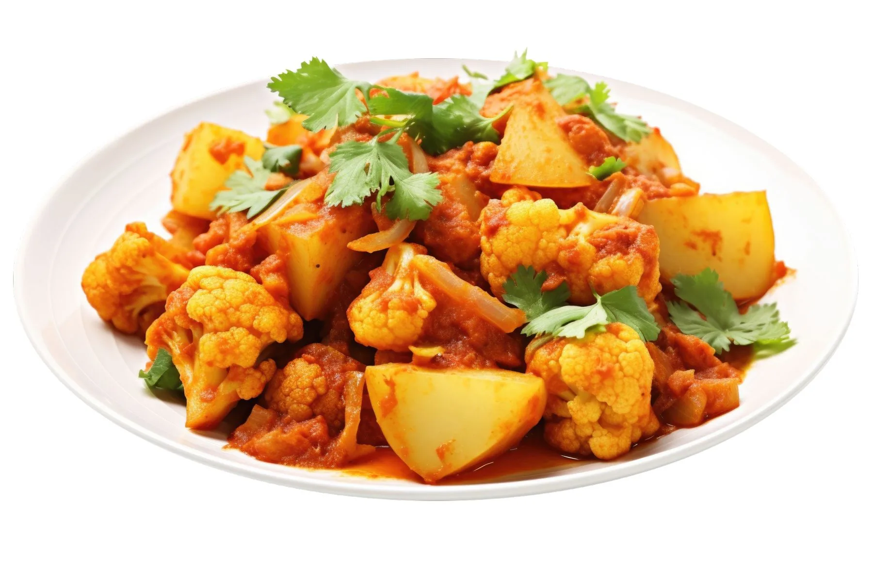 Aloo gobhi, a vegetarian curry of potato and cauliflower