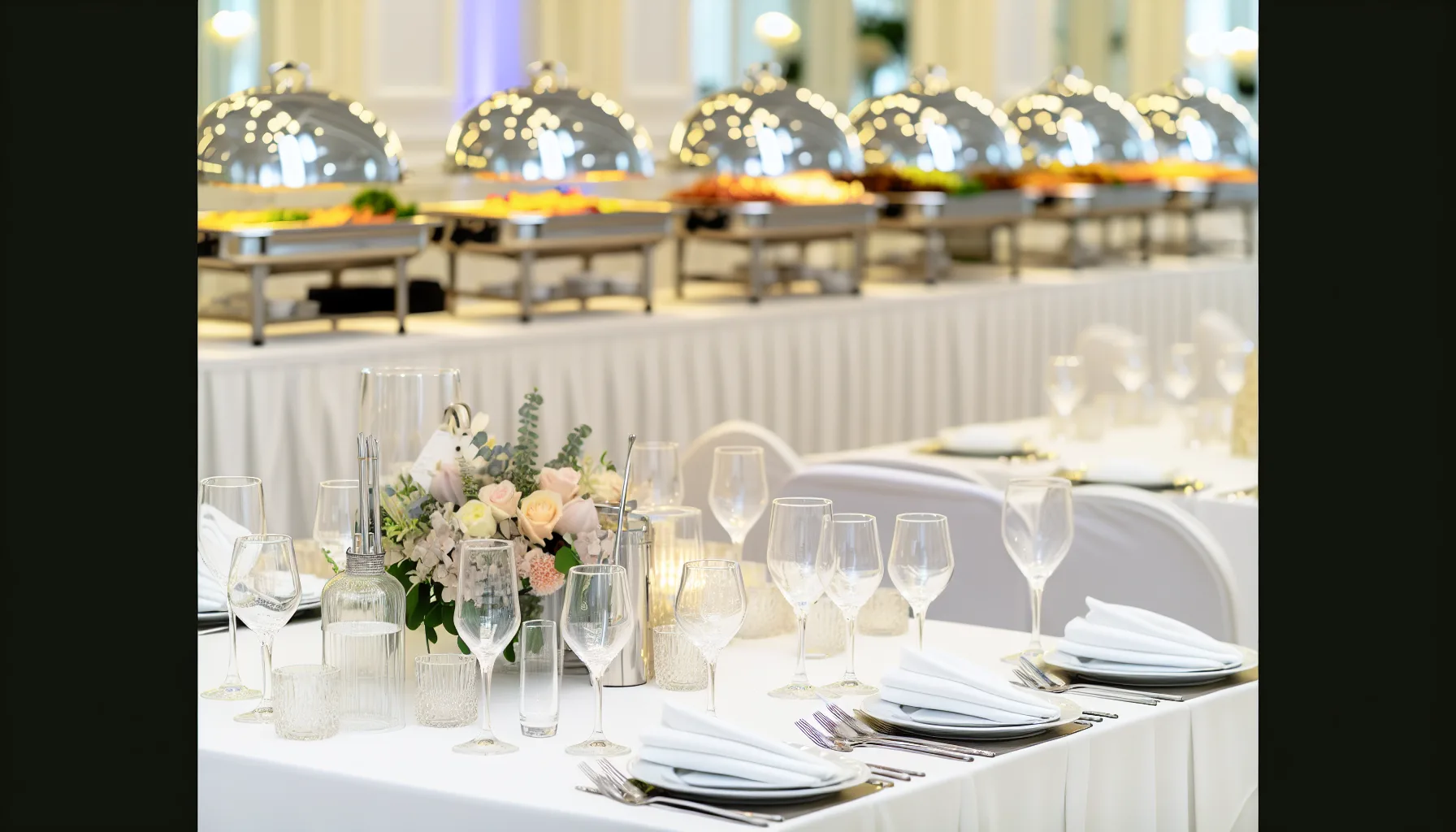 Guests choosing dishes at an Indian catered event