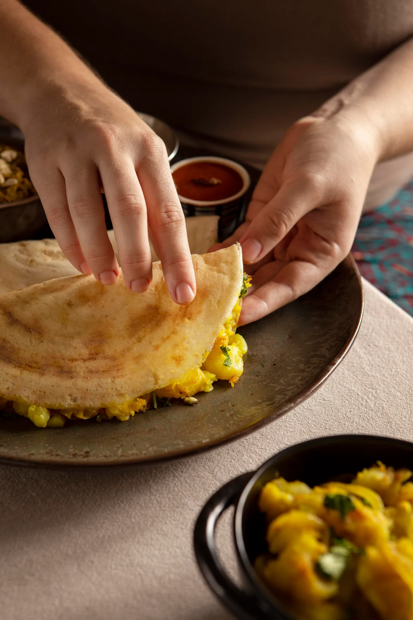 A selection of South Indian dishes served at Raj's Corner Hamilton