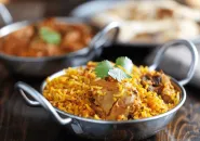 Vegetable biryani with basmati rice and spices
