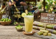 Freshly pressed sugarcane juice at Raj's Corner Hamilton